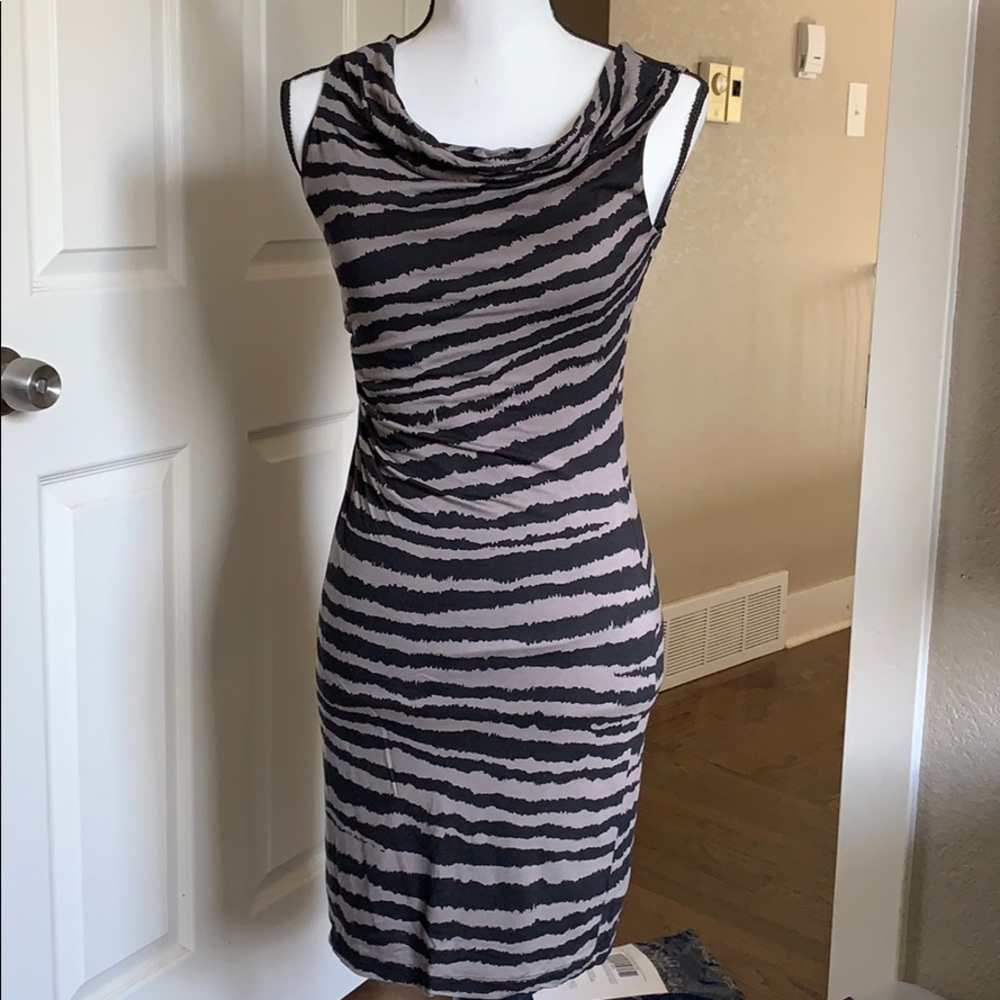 Loft Striped Fitted Petite Dress XS